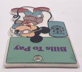 Monogram Products The Walt Disney Co. Mickey Mouse Talking On The Telephone "Bills To Pay" Plastic Fridge Magnet