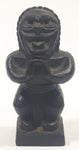 Vintage Frank Schirman 34T Hawaii Tiki God Coral Man 4 1/8" Tall Carved Black Lava Rock Figurine Signed