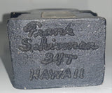 Vintage Frank Schirman 34T Hawaii Tiki God Coral Man 4 1/8" Tall Carved Black Lava Rock Figurine Signed