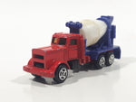 Unknown Brand Red Blue White Cement Mixer Truck Die Cast Toy Car Vehicle