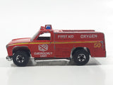 1978 Hot Wheels Emergency Squad Rescue Ranger Red Fire Truck Die Cast Toy Car Vehicle - BW - Blue Lights - Hong Kong