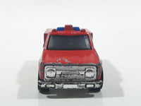 1978 Hot Wheels Emergency Squad Rescue Ranger Red Fire Truck Die Cast Toy Car Vehicle - BW - Blue Lights - Hong Kong