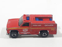 1978 Hot Wheels Emergency Squad Rescue Ranger Red Fire Truck Die Cast Toy Car Vehicle - BW - Blue Lights - Hong Kong