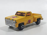 Vintage Chevy Stepside Truck "Apache" Yellow Die Cast Toy Car Vehicle Made in Hong Kong