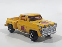 Vintage Chevy Stepside Truck "Apache" Yellow Die Cast Toy Car Vehicle Made in Hong Kong