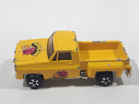 Vintage Chevy Stepside Truck "Apache" Yellow Die Cast Toy Car Vehicle Made in Hong Kong