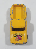 Vintage Chevy Stepside Truck "Apache" Yellow Die Cast Toy Car Vehicle Made in Hong Kong