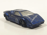 2001 Hot Wheels 25th Anniversary Lamborghini Countach Blue Die Cast Toy Exotic Luxury Car Vehicle