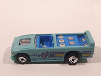 1990 Hot Wheels New Castings Mini Truck Turquoise Light Blue Die Cast Toy Car Vehicle