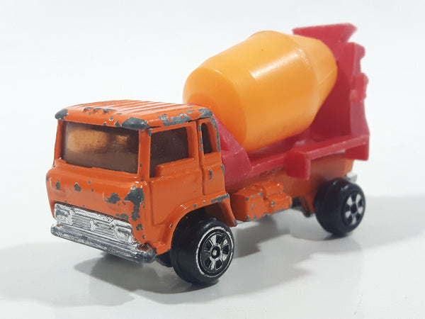 Vintage Universal Products No. M1006 Cabover Semi Truck Cement Mixer Orange Red YellowDie Cast Toy Car Vehicle Made in Hong Kong