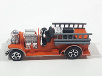 2008 Hot Wheels City Old Number 5.5 Fire Truck Orange Die Cast Toy Firefighting Rescue Emergency Vehicle