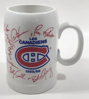 Rare Vintage Giftcraft Galaxy NHL Montreal Canadiens Les Canadiens 1988/89 Player Signatures 5 3/8" Tall Ceramic Beer Mug