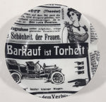 Bakauf ist Torheit Kleiner Wagen Antique Cars Black and White 3 3/8" Diameter Ceramic Ash Tray Made in Western Germany
