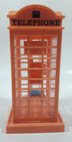 Vintage Light Pink 6 3/4" Tall British Plastic Telephone Booth Shaped Coin Bank