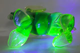 Vintage Giftcraft Made in Italy Clear Blue Green Elephant 6 1/2" Tall Vaseline Uranium Art Glass Ornament