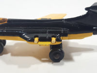 Vintage 1981 Lesney Matchbox S2 Jet Airplane Black and Yellow Die Cast Toy Aircraft with Folding Wings