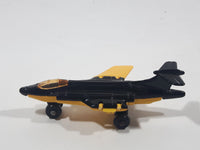 Vintage 1981 Lesney Matchbox S2 Jet Airplane Black and Yellow Die Cast Toy Aircraft with Folding Wings