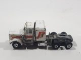 Vintage Yatming Kenworth Semi Tractor Truck 'White Wheels' White Die Cast Toy Car Vehicle