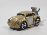 2010 Hot Wheels Volkswagen Beetle (Tooned) Metallic Gold Die Cast Toy Car Vehicle