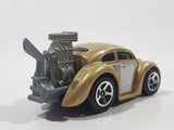 2010 Hot Wheels Volkswagen Beetle (Tooned) Metallic Gold Die Cast Toy Car Vehicle