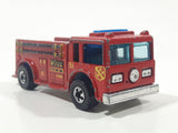 1982 Hot Wheels Fire Eater Red Fire Truck Die Cast Toy Car Vehicle - BW - Blue Lights - Hong Kong
