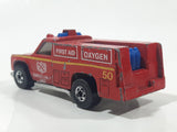 1978 Hot Wheels Emergency Squad Rescue Ranger Red Fire Truck Die Cast Toy Car Vehicle - BW - Blue Lights - Hong Kong