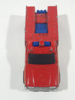 1978 Hot Wheels Emergency Squad Rescue Ranger Red Fire Truck Die Cast Toy Car Vehicle - BW - Blue Lights - Hong Kong