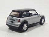 Kinsmart New Mini Cooper Silver with Black Roof Pull Back 1/56 Scale Die Cast Toy Car Vehicle