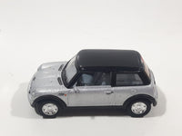 Kinsmart New Mini Cooper Silver with Black Roof Pull Back 1/56 Scale Die Cast Toy Car Vehicle