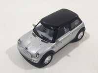 Kinsmart New Mini Cooper Silver with Black Roof Pull Back 1/56 Scale Die Cast Toy Car Vehicle