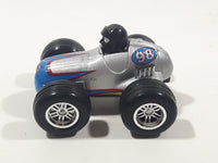 2002 NewRay #98 Silver wit Blue and Red Nose Pull Back Friction Die Cast Toy Car Vehicle