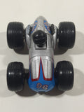 2002 NewRay #98 Silver wit Blue and Red Nose Pull Back Friction Die Cast Toy Car Vehicle