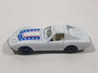 Yatming No. 1002 Chevrolet Corvette Racer White Die Cast Toy Car Vehicle