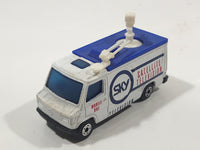 1995 Matchbox TV News Truck Van Sky Satellite Television White Die Cast Toy Car Vehicle