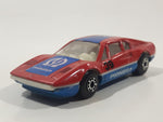 Vintage 1985-88 Matchbox No. 70 Ferrari 308 GTB Pioneer 39 Red Blue Die Cast Toy Race Car Vehicle