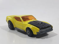 ﻿Vintage 1972 Lesney Matchbox Superfast No. 44 Boss Mustang Yellow Die Cast Toy Car Vehicle with Opening Hood