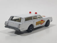 Vintage 1971 Lesney Products Matchbox No. 55 Mercury Police Car Wagon White Die Cast Toy Car Vehicle