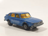 Vintage Majorette No. 284 Saab Turbo Blue 1/62 Scale Die Cast Toy Car Vehicle with Opening Doors