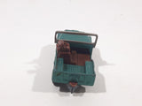 Vintage Husky Models Jeep with Brown Driver Green Die Cast Toy Car Vehicle with Flip Down Windshield Frame