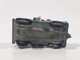 Vintage Husky Models Jeep with Brown Driver Green Die Cast Toy Car Vehicle with Flip Down Windshield Frame