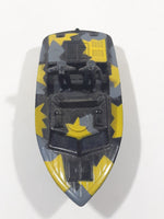 Vintage 1989 Matchbox Superfast Commando: Dagger Force Police Launch Boat Black with Grey and Yellow Camouflage Die Cast Toy Car Vehicle
