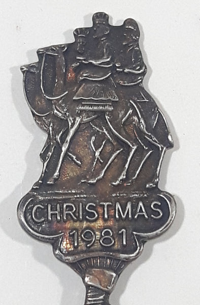 Vintage 1981 Christmas Silver Plated Metal Spoon