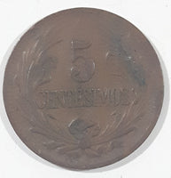 1944 Uruguay 5 Centesimos Copper Metal Coin