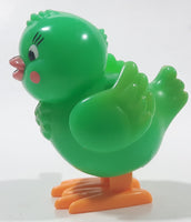 Hans Green Bird Wind Up 2" Tall Plastic Toy Figure