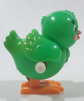 Hans Green Bird Wind Up 2" Tall Plastic Toy Figure