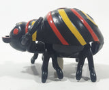 Hans Black Spider with Yellow and Red Stripes Wind Up 2 1/4" Long Plastic Toy Figure