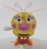 Hans Yellow Bumble Bee Wind Up 2 1/8" Tall Plastic Toy Figure