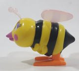 Hans Yellow Bumble Bee Wind Up 2 1/8" Tall Plastic Toy Figure