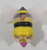 Hans Yellow Bumble Bee Wind Up 2 1/8" Tall Plastic Toy Figure