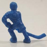 Vintage 1950s Kellogg's Hockey Player Blue #4 Small 1 3/4" Tall Plastic Toy Figure